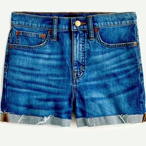 J.Crew Denim Shorts Size 25 Blue Cuffed Raw Hem